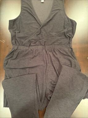 Old Navy Charcoal Wrap-Front Sleeveless Jumpsuit